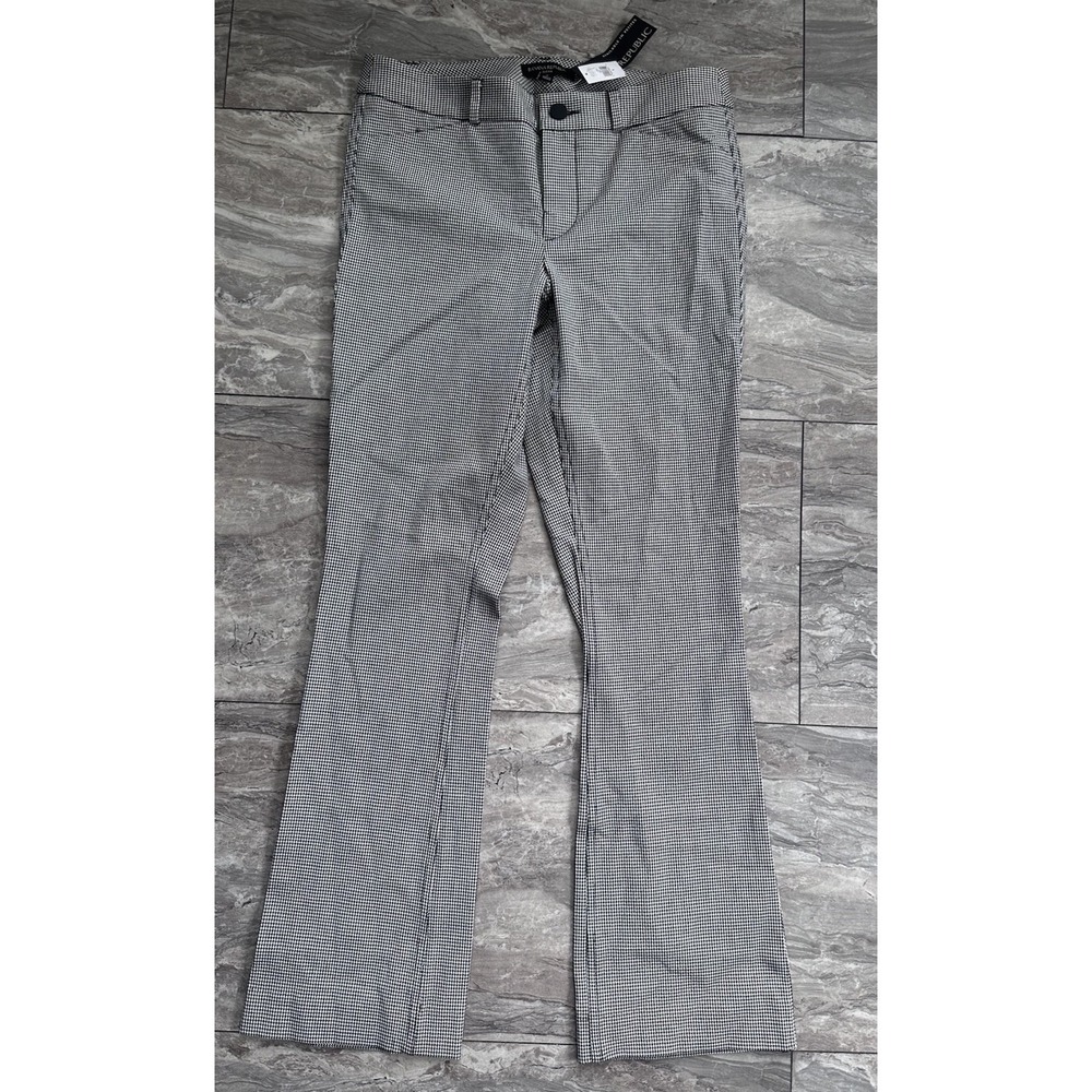 Banana Republic Sloan Pants Women's Size 4 Black White Houndstooth Stretch Ankle - Picture 1 of 7